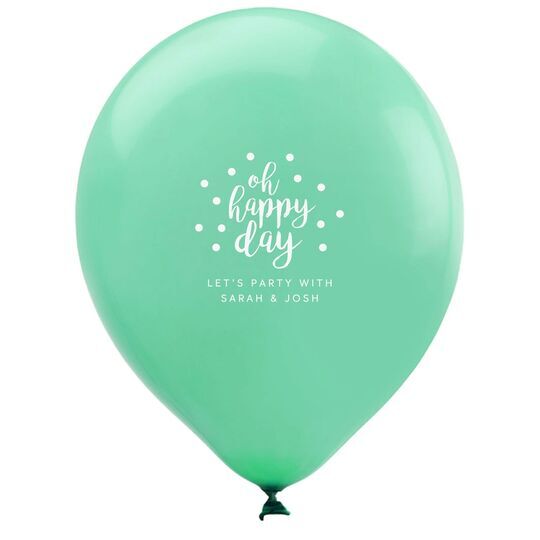 Confetti Dots Oh Happy Day Latex Balloons